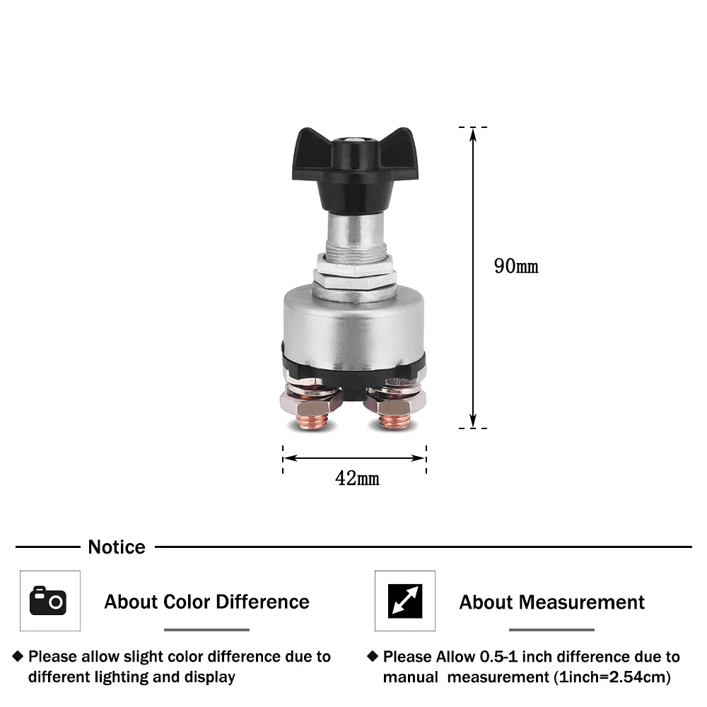 

12V/24V 200A Lucas Style Car Auto RV Fixed Handle Key Battery Kill Cut Off Isolator Rotary Switch SSB106