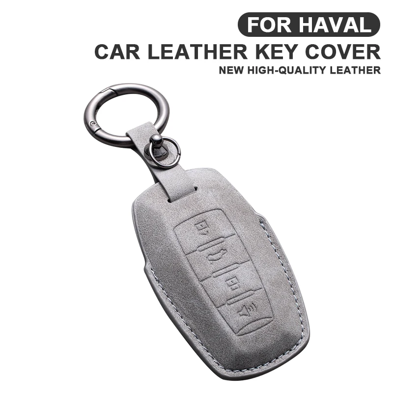

Leather Car Remote Key Case Cover For Great Wall Haval Jolion H6 H7 H4 H9 F5 F7 F7X F7H H2S For GMW Dargo Keychain Accesories