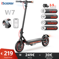 iScooter Electric Scooter W7 8.5 Inch Tires 36V 7.8Ah Battery 350W Motor 30km Range 35km/h 3-Speed Modes Electric kick Scooter