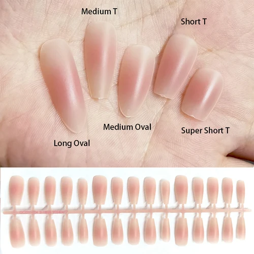 Imagen 2 del producto 30 Uds. De uñas postizas desnudas geadientes, uñas postizas a la moda, uñas postizas simples de cobertura completa, herramienta para manicura DIY