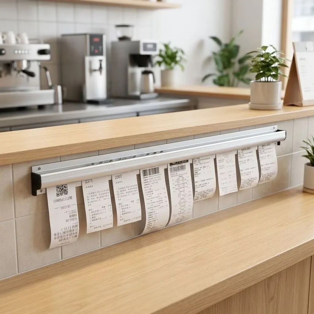 60cm Kitchen Takeaway Order Organizer Ticket Holder PVC Takeout Orders & Restaurant Tickets Rack for Office Cafes Pubs