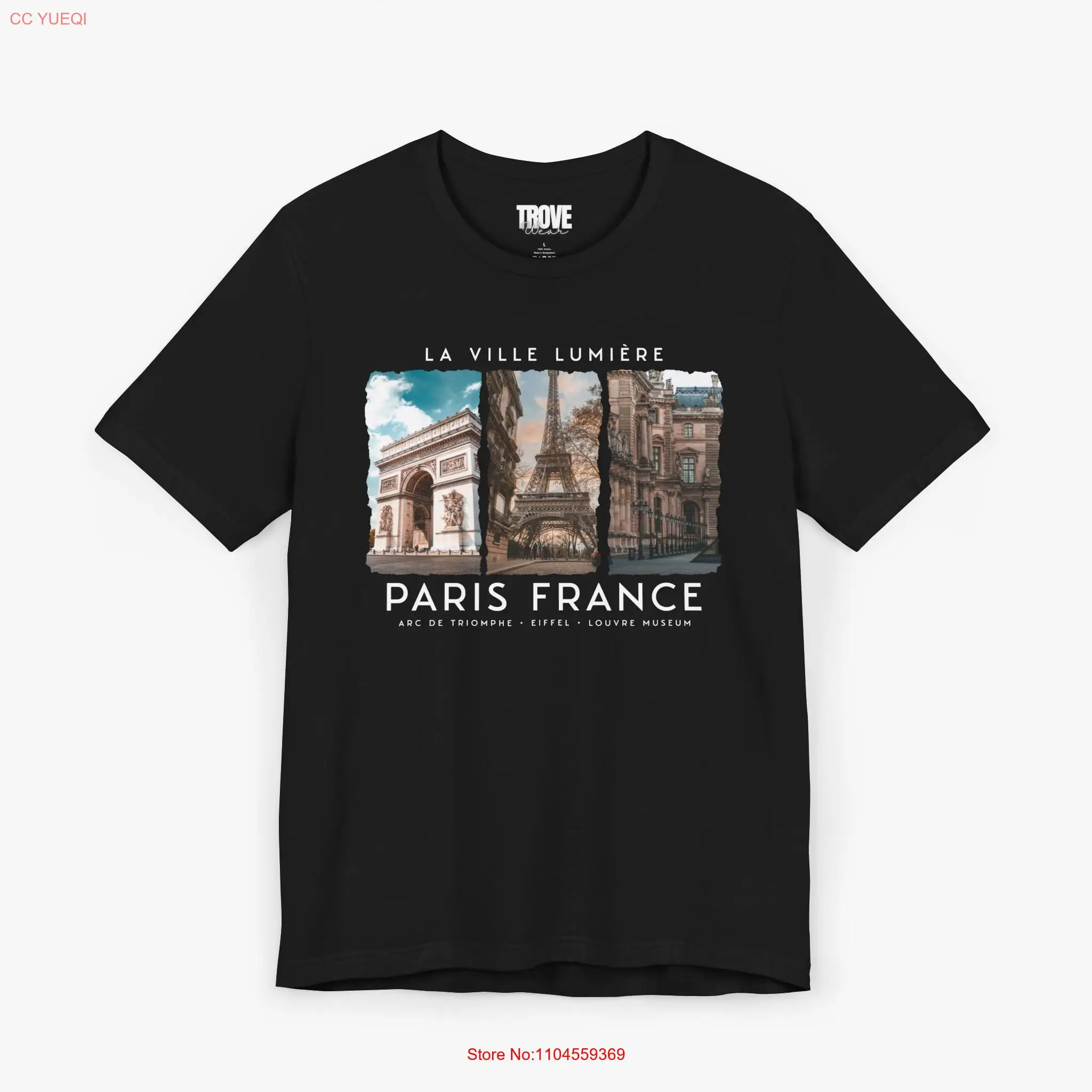 France Paris T Shirt French Flag Eiffel Tower Souvenir I Love Trip Je aime long or short sleeves