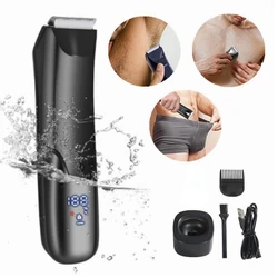 Ipx7 barbeador elétrico de virilha schamhair navalha masculino cortador de cabelo no peito para o corpo ovos máquina de barbear aparador de virilha remove underhair