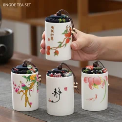 Chinese Ceramic Tea Jar Sealed Tea Storage Tin Portable Moisture-proof Pu 'er Tea Box Tradition Tea Accessories Coffee Container