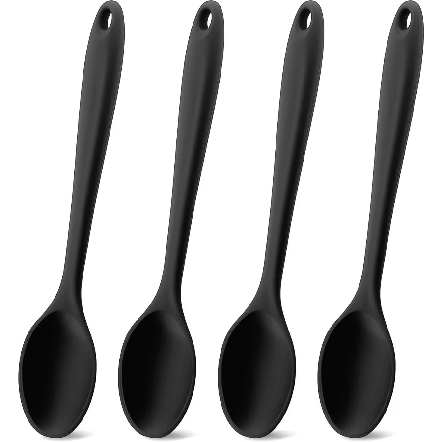 

Silicone Spoons for Cng 4 Pcs Large Serving Spoons 10.8" Nonstick Heat Resistant Cng Spoons Utensils Mixing Kitchen Spoon for C