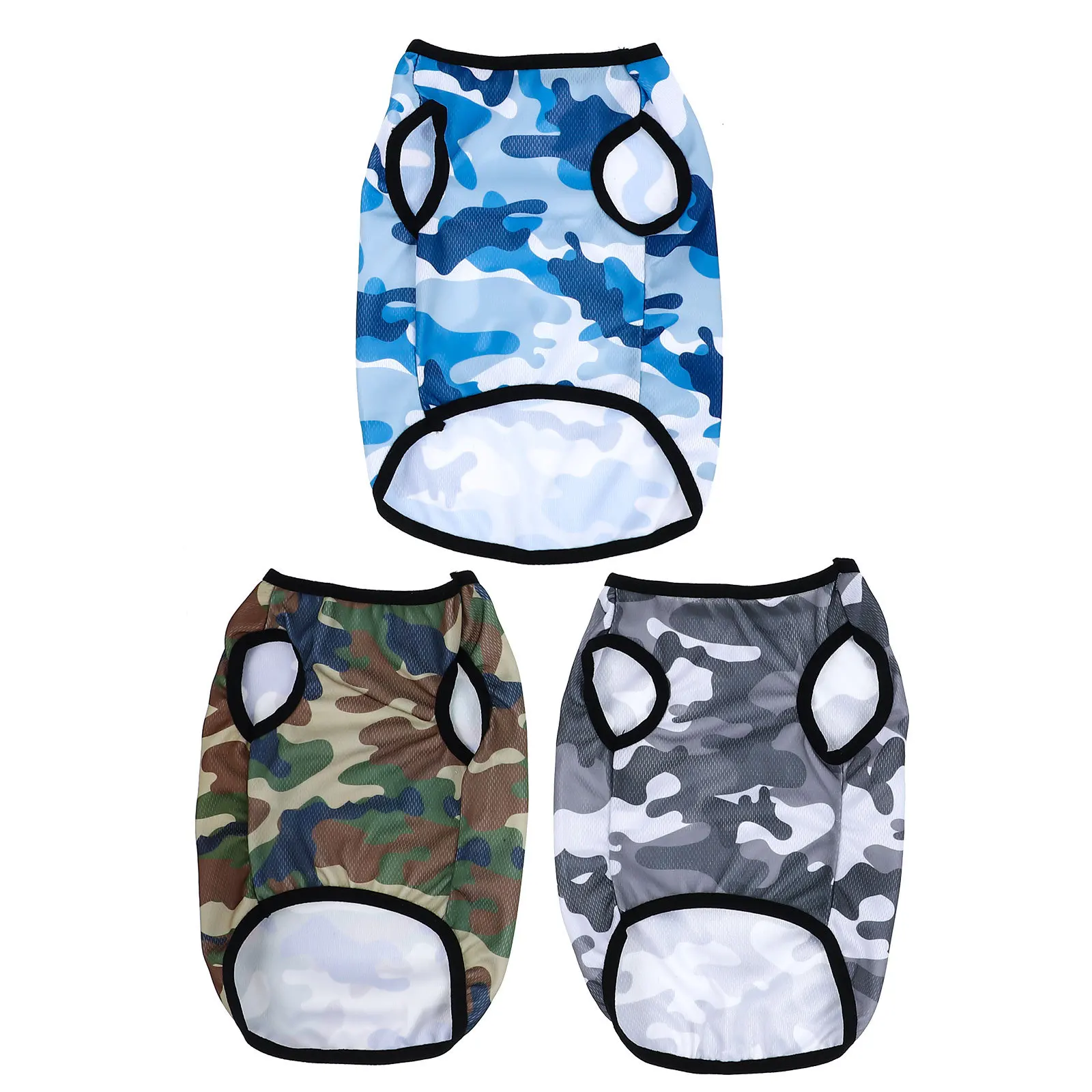

3Pcs Dog Camouflage Vest Puppy Breathable Clothes Pullover Shirts for Walking Party Pet Apparel Dog Camouflage Vest
