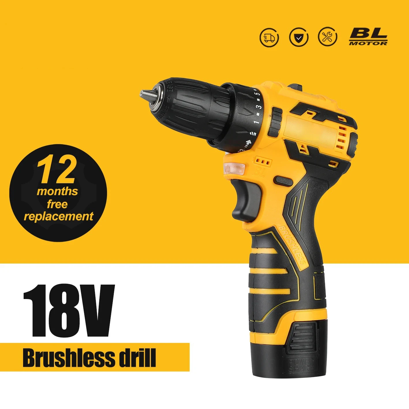 16.8V Brushless Electric Drill 35NM Cordless Drill Mini Electric Screwdriver Lithium Ion Battery Home Electric Drill