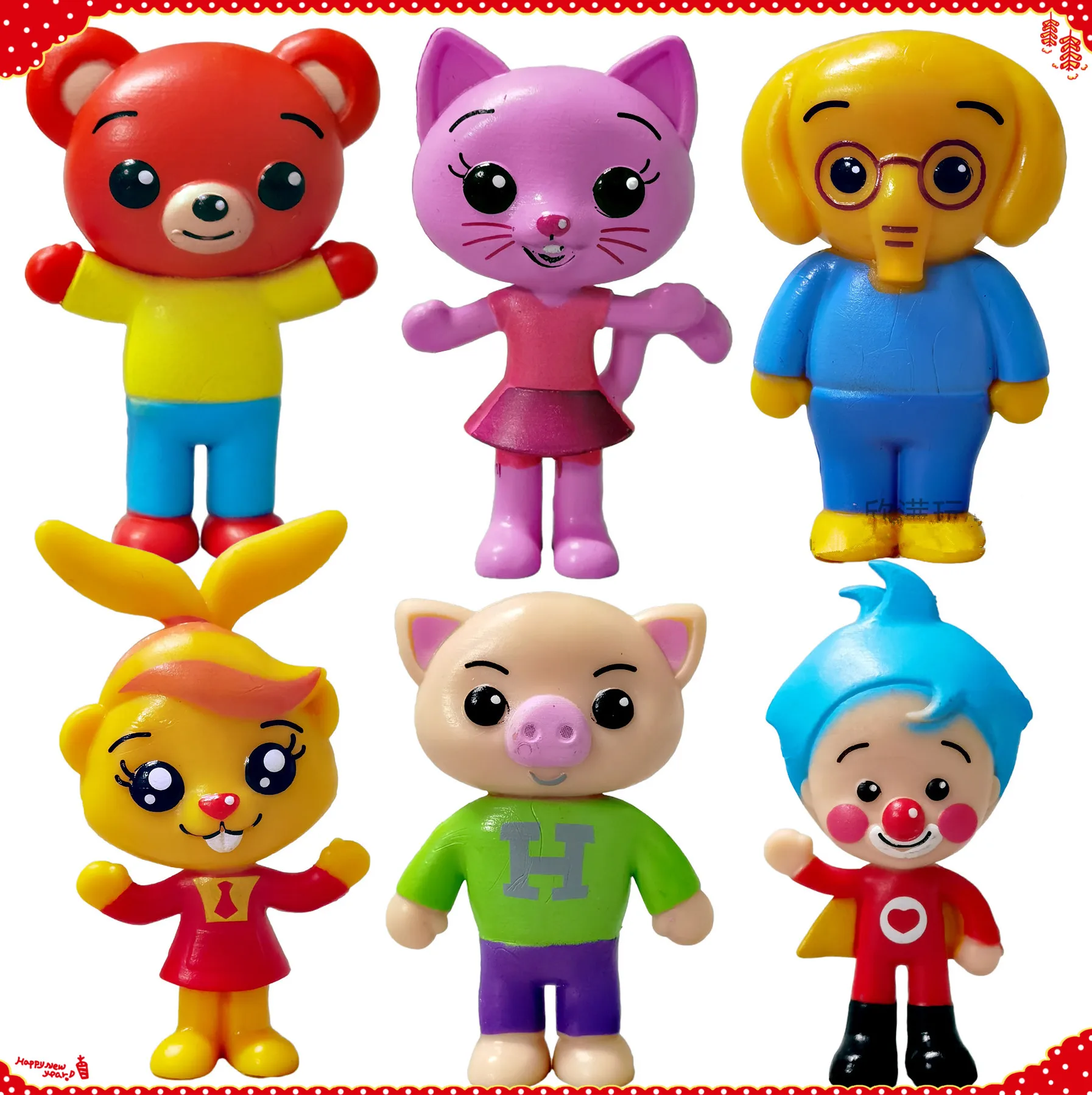 6pcs/set Cute Plim Clown Anime Figure Toy PVC Enlightenment Education Model Dolls For Children Gift Desk Decorations