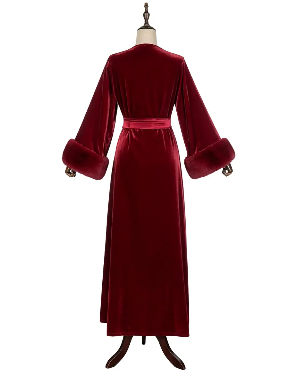 Women's Velvet Bridal Dressing Gown Sleepwear Feather Bridal Robes Sexy Lingerie for Women