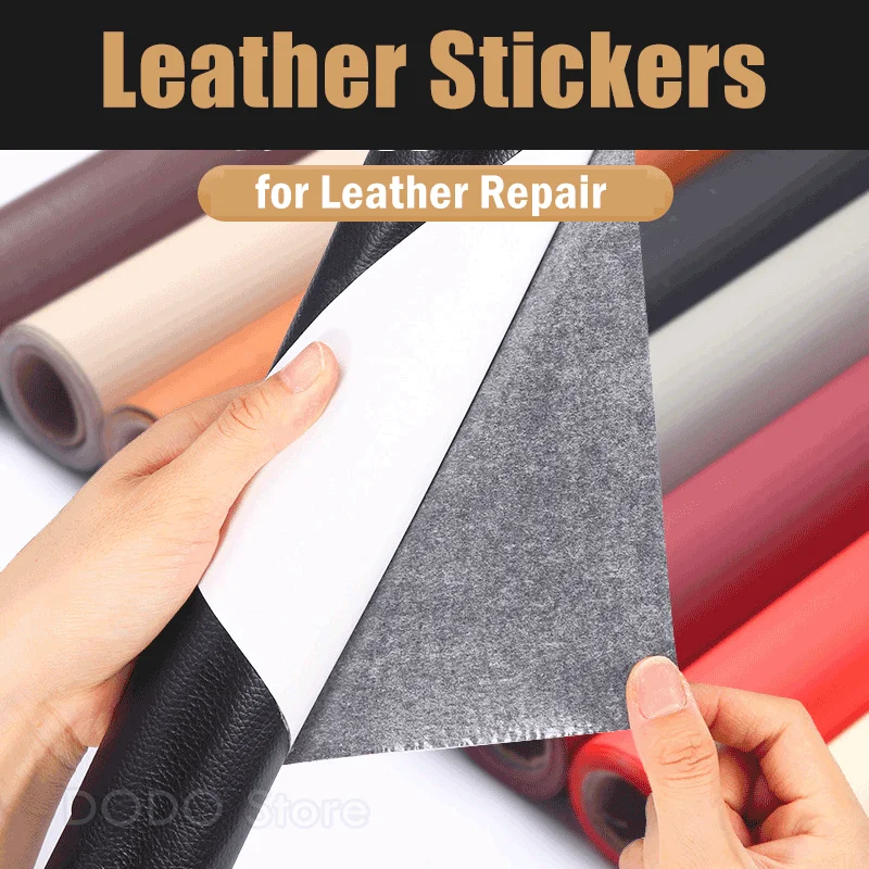 PU Leather Car Stickers Self-Adhesive Leather Patch For Furniture Sofa Table Bed Car Seat Chair Bag Shoe Leather Repair Patch