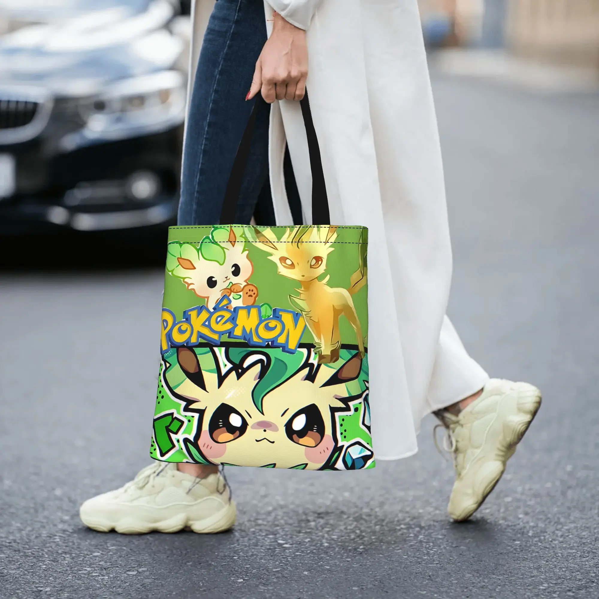 Fashion Pokemon Leafeon Eeveelution Art Print Women's Bag Shopping Bag  Canvas Tote Bag Women'S Shoulder Handbag Christmas Gift