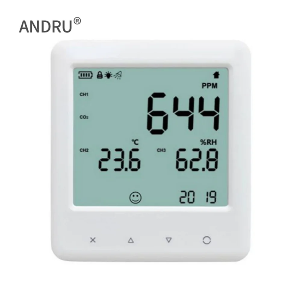 

YEM-40B Digital Hygrometer Gauge CO2 Meter Indoor Thermometer Room Temperature Humidity Monitor