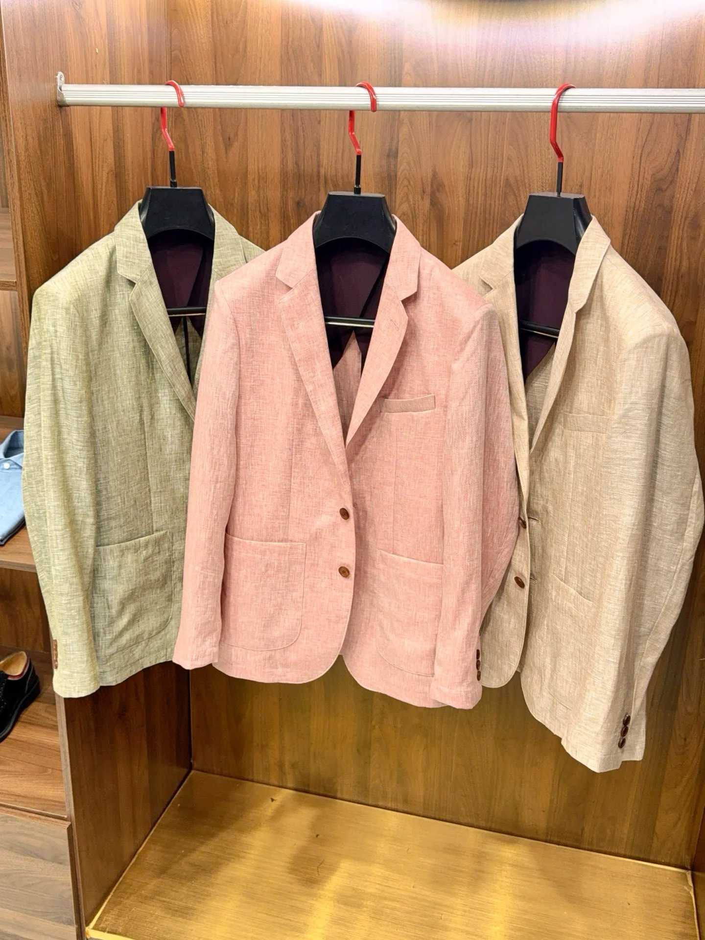 

Classic Slim Fit Linen Suit Jaet Men's Busin Casual Faion Urban Sle Seven Sve Length Single Button Coat