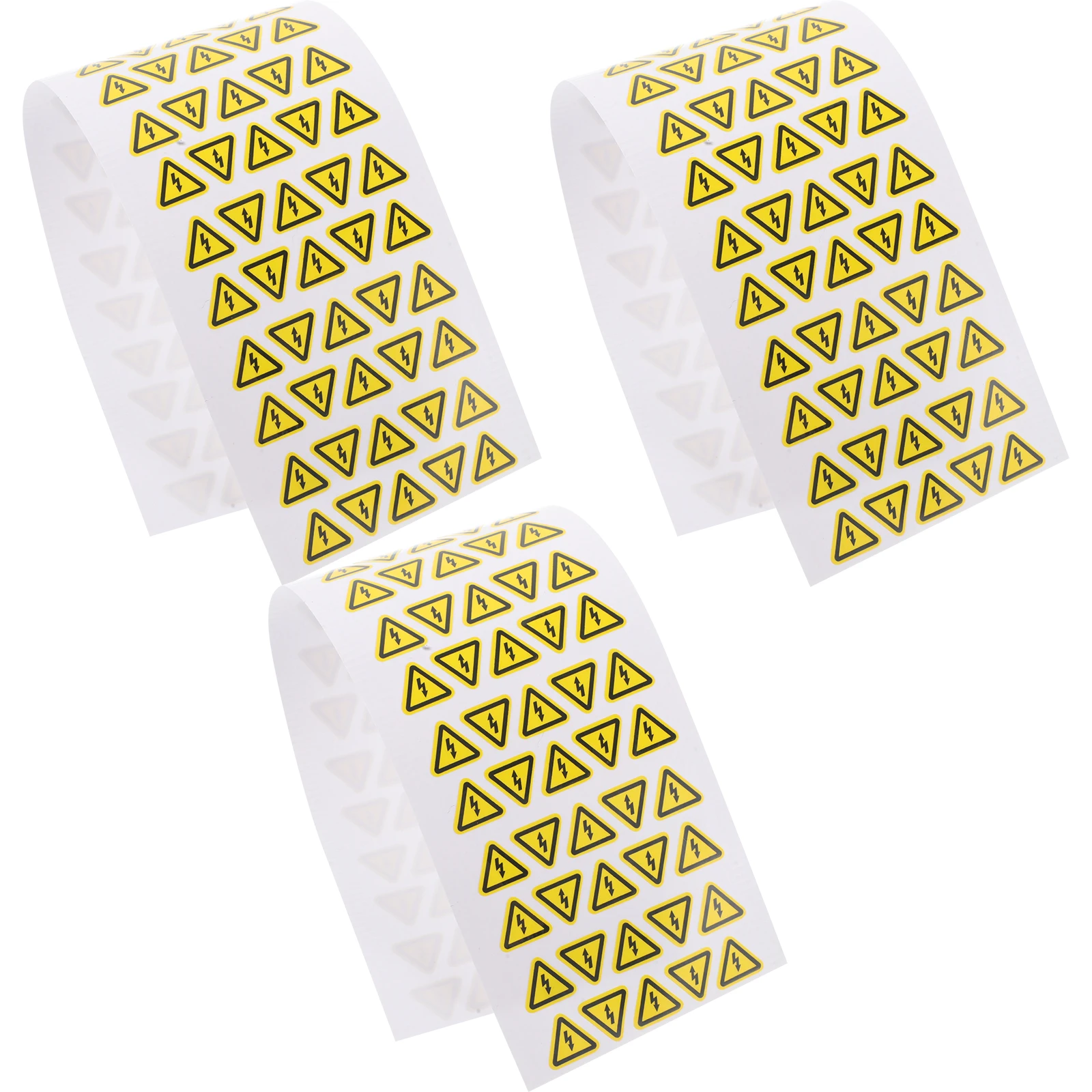 

3 Sheets Anti-shock 1 Cm Yellow Triangular Warning Stickers High Voltage Safety Decals Electric Signs