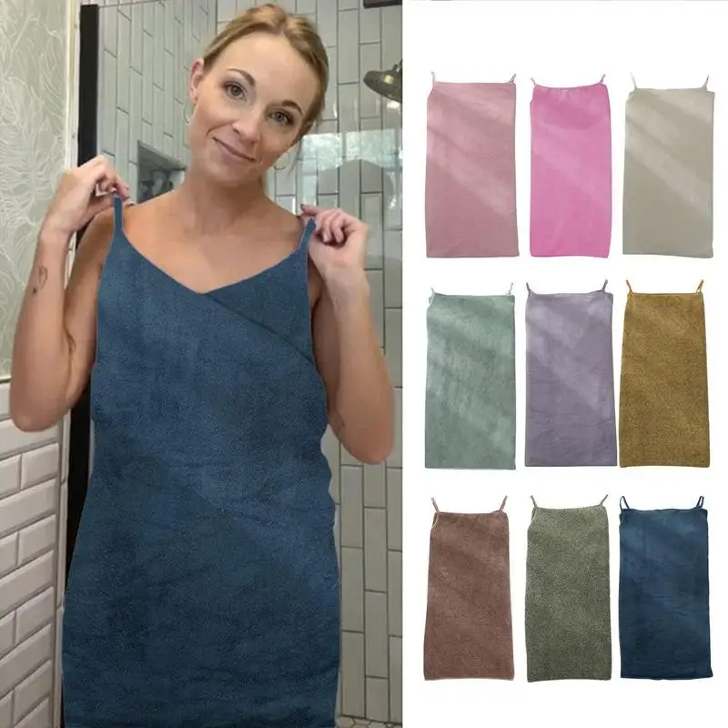 

Wearable Bath Towel 75x140cm Female Adult Coral Velvet Water Absorption Bathroom Drying Towel Spa Bathrobe Towel Dress For Women