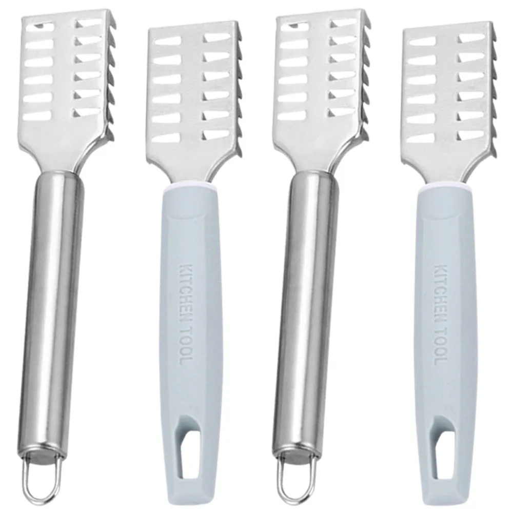 

4Pcs Stainless Steel Fish Scaler Tool Fish Skin Cleaner Ergonomic Scale Removing Kitchen Supplies Kitchen Supplies