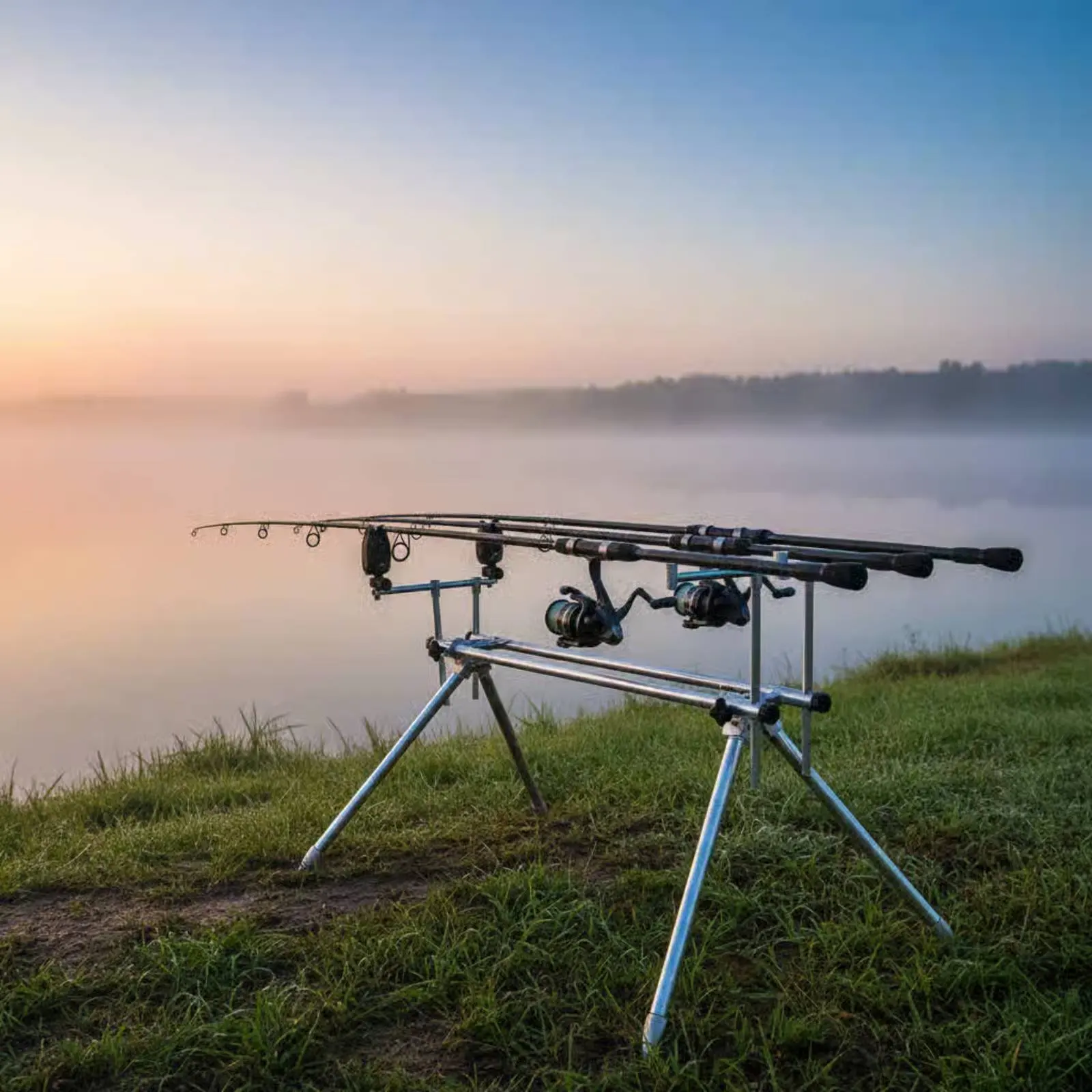 

Folding Rod Pod Collapsible Rod Pod Ground Fishing Rack Lightweight Adjustable for Shore Anglers, Outdoor
