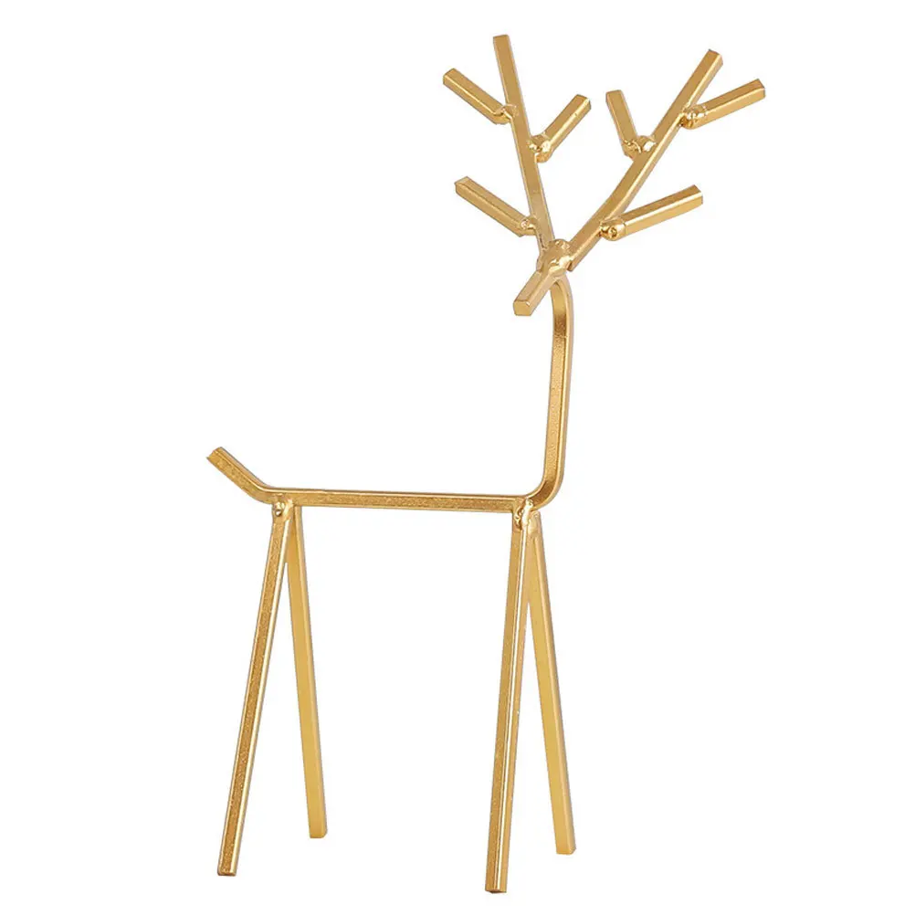 

Creative Home Decor Ornament Jewelry Organizer Stand For Necklace Earrings Storage Gold-Toned Metal Display Iron Hanging Holder