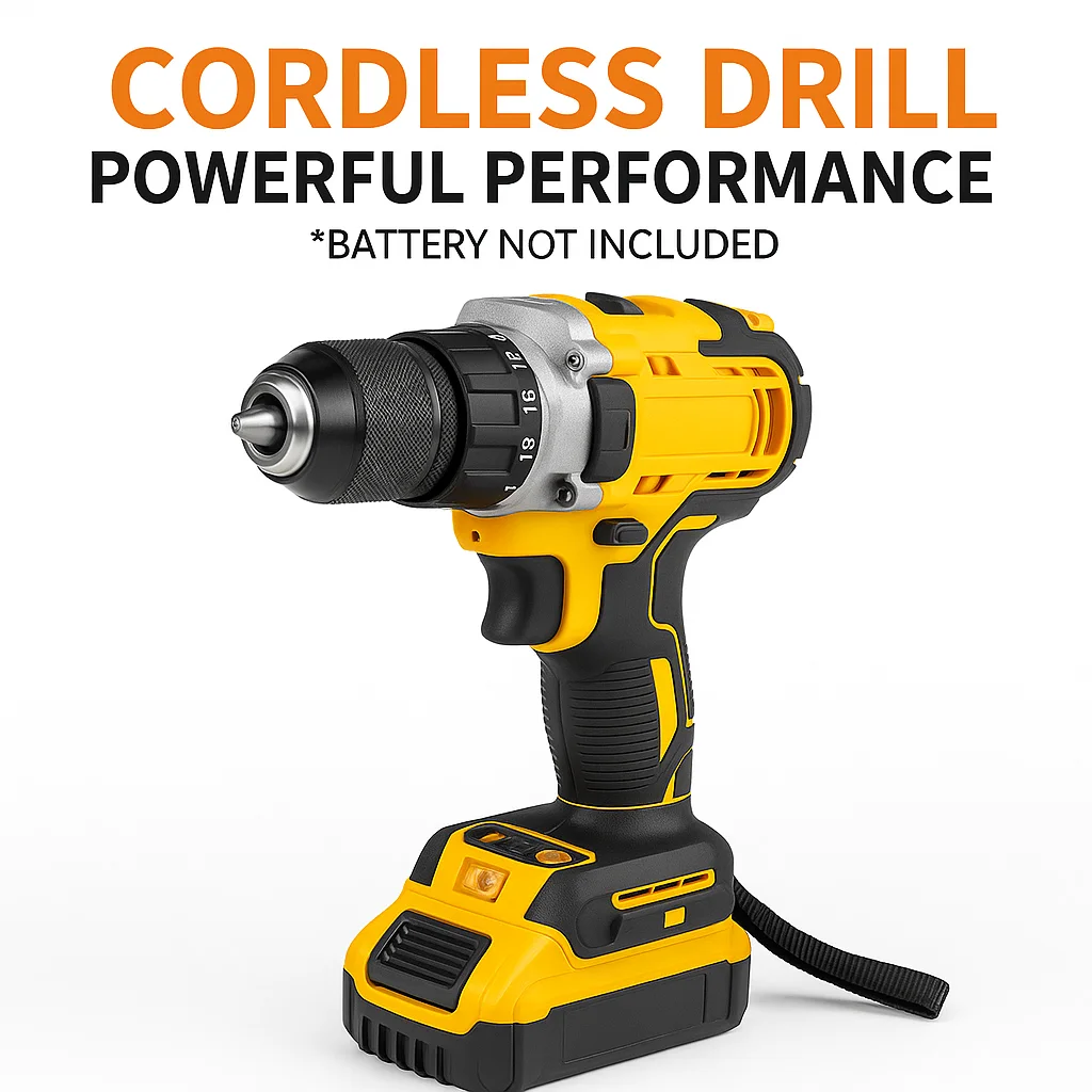 

Lithium Battery Powered 20V Compact Cordless Impact Drill, Brushless Rechargeable Screwdriver Compatible with DCB206 DCD80 ✨