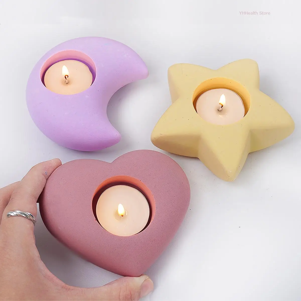 3D Heart Shaped Candlestick silicone Mold Professional Handmade Candle Holder Mould Universal Table Decorative Aromatic Candle