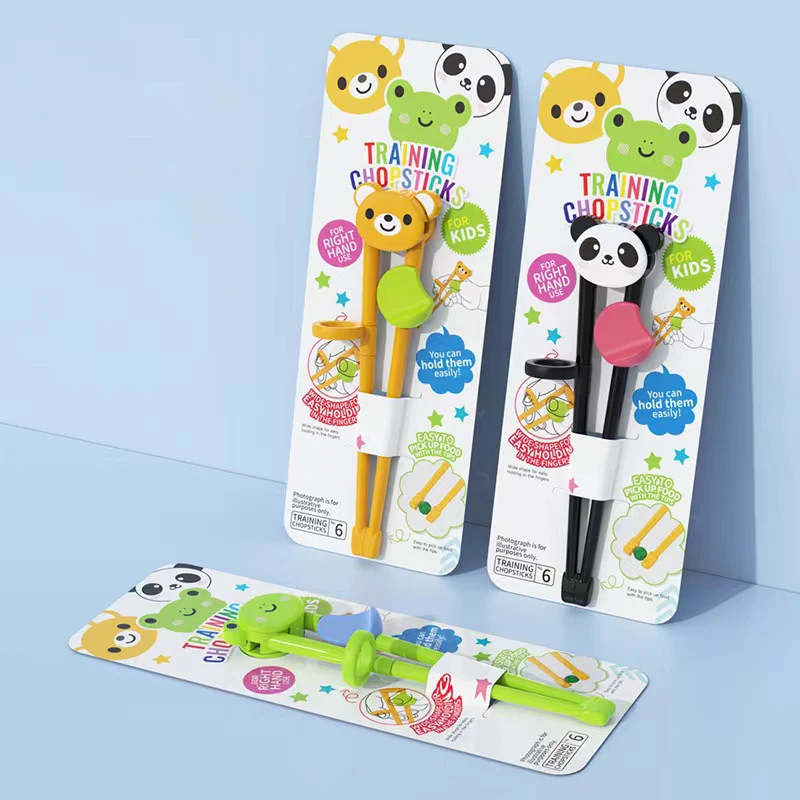 Cartoon Animal Chopsticks For Children Cute Bear Panda Elementary Learning Chopstick Baby Kids Training Tableware Food Sticks