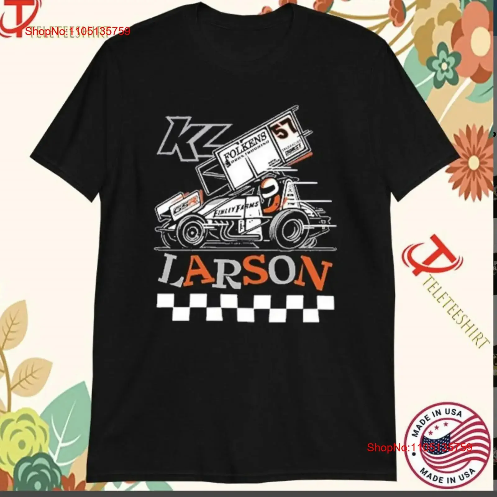 Kyle Larson Motorsports Yu ng Money Elk Gr ove Ca Speedster 57 T Shirt vintage Washed Versatile designer clothes streetwear