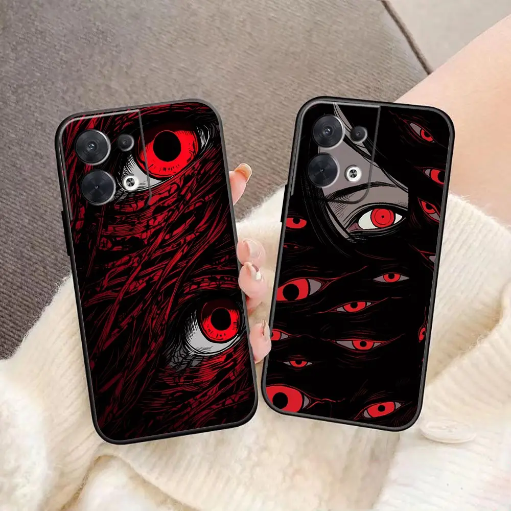 Horror Eyes Screaming Face Phone Funda Coque Case For OPPO FIND X5 X3 X6 RENO 10 8 7 7Z 2Z 6 6Z 5 4 Lite Pro Plus Case Shell