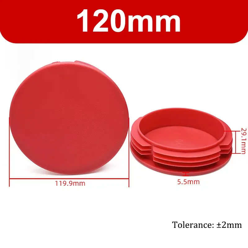 Plastic Black Round Pipe Plug 10~120mm Tube End Cap Dust Cover Protector Pads Leveling Feet Furniture Accessories