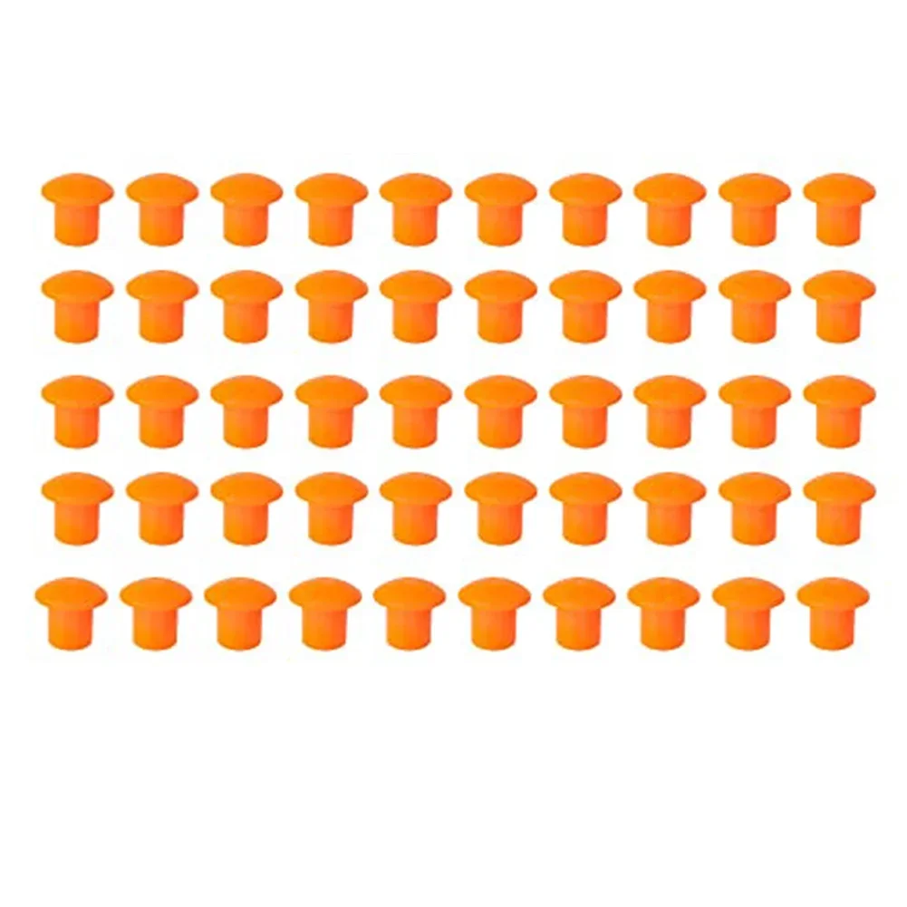 50/100Pcs Cap Mushroom Safety Cap Orange Plastic Covers Cap For Stake Steel Bars # 3 To # 7 Wraps Exposed Metal Column Ends