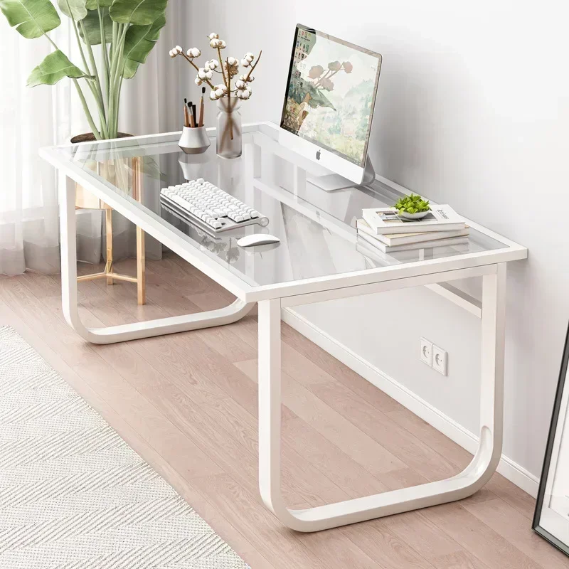 Design Style Computer Desk Desktop Tempered Office Glass Table Modern Minimalist Student Desk Home Desk Table