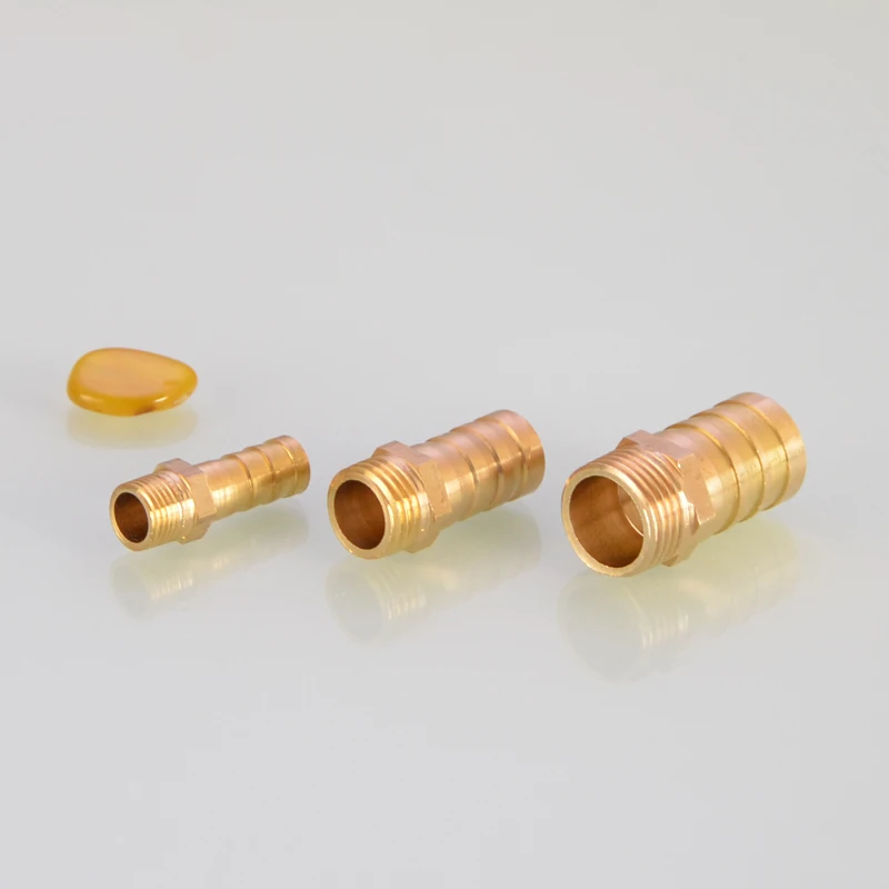 1 buah 1/8 1/4 3/8 sambungan selang lurus kuningan konektor pipa Air udara tabung 4 mm-19 mm
