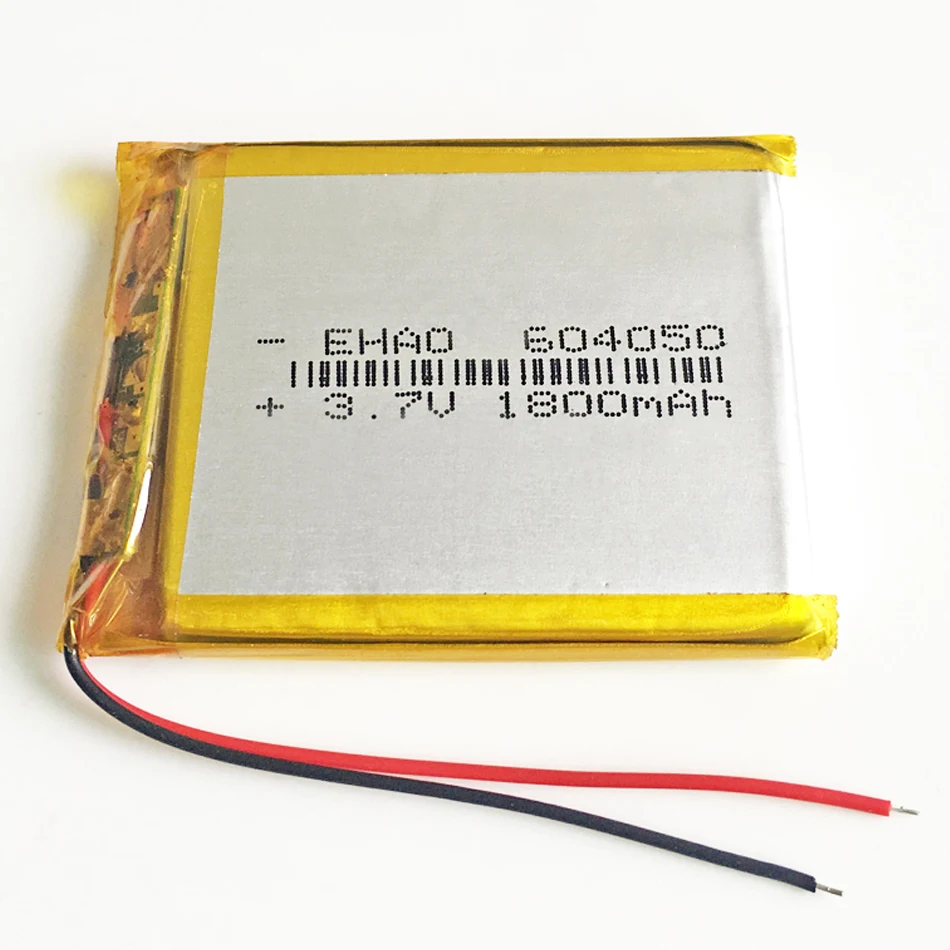 604050 3.7V 1800mAh lipo polymer lithium rechargeable battery cells for MP3 GPS navigator DVD power bank Tablet PC keyboard PAD