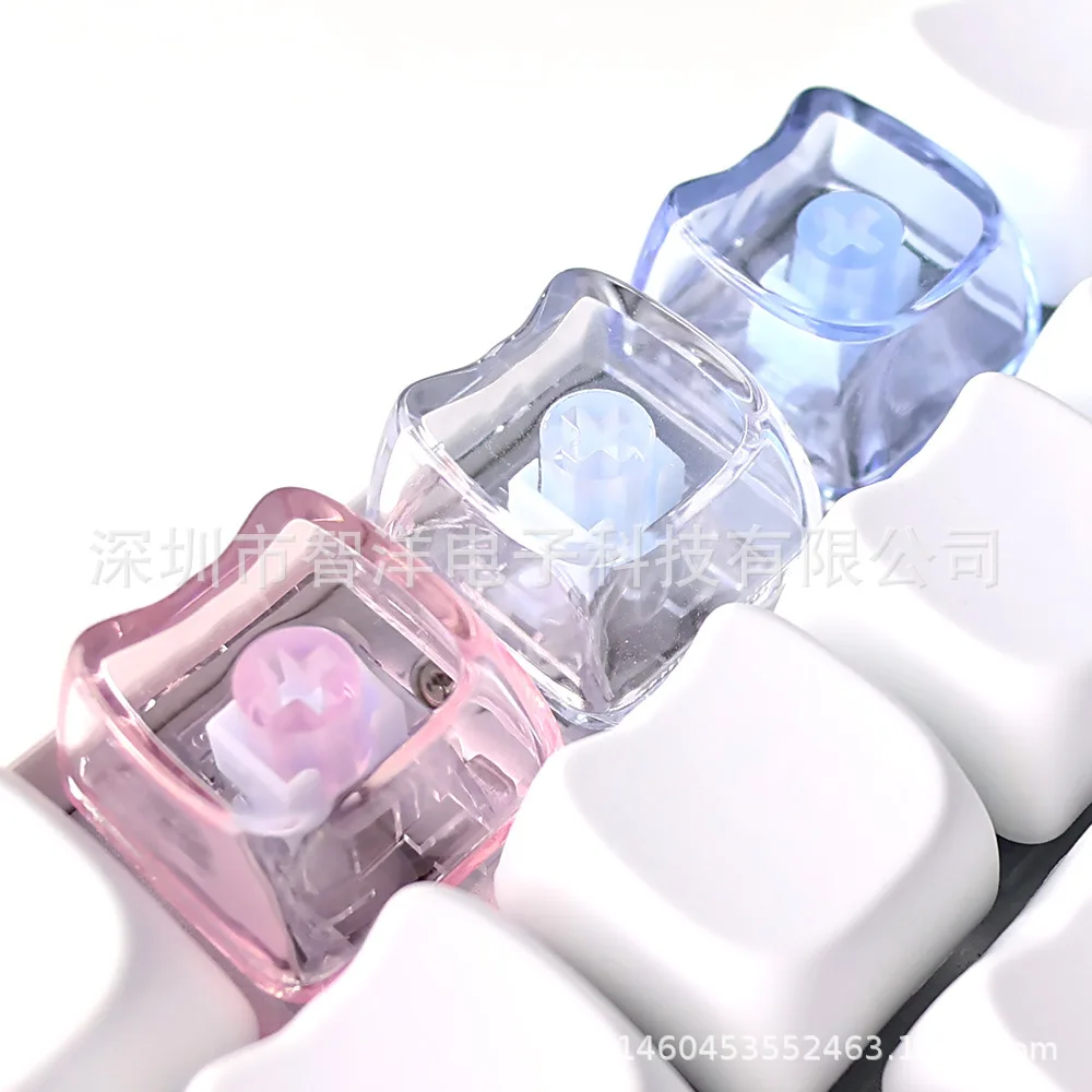 Cat head transparent keycap MAO 1U keycap DIY personalized PC light-transmitting engraving-free material cross