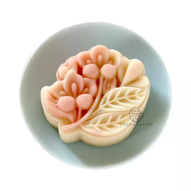 50g 75g Chinese Style Moon Cake Plunger Mold Flower Leaf Pattern Cookie Cutter Stamp Pastry Dessert Mung Bean Cake Kitchen Items