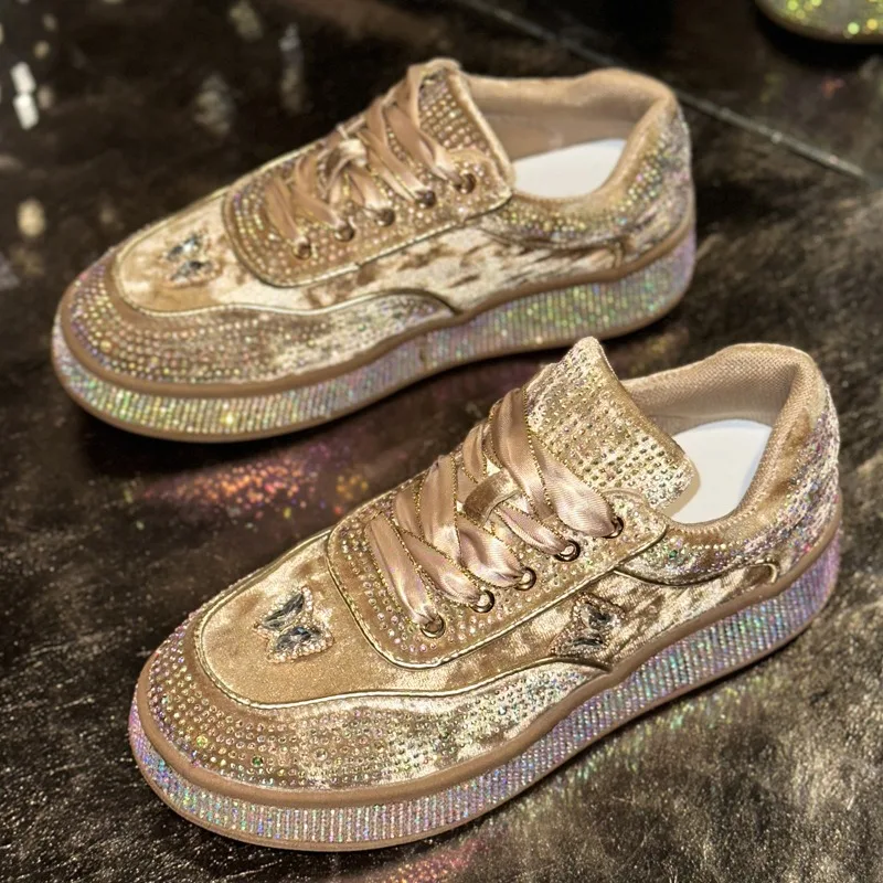 

2025 New Luxury Designer Women Sneakers Outdoor Platform Female Sneakers Women Fashion Luxury Rhinestone Ladies Shoes