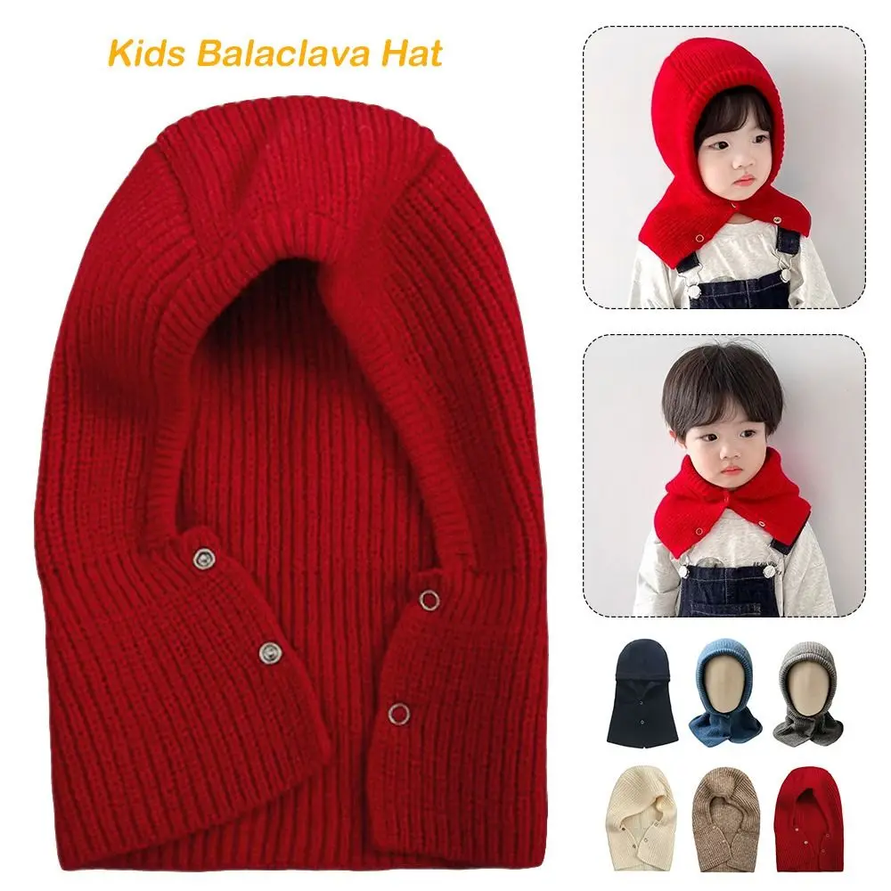 

Сплошной цвет, детская шапка-балаклава, модная полосатая цельная шапка-шарф в корейском стиле, теплая вязаная шапка с капюшоном, вязаная шапка с капюшоном