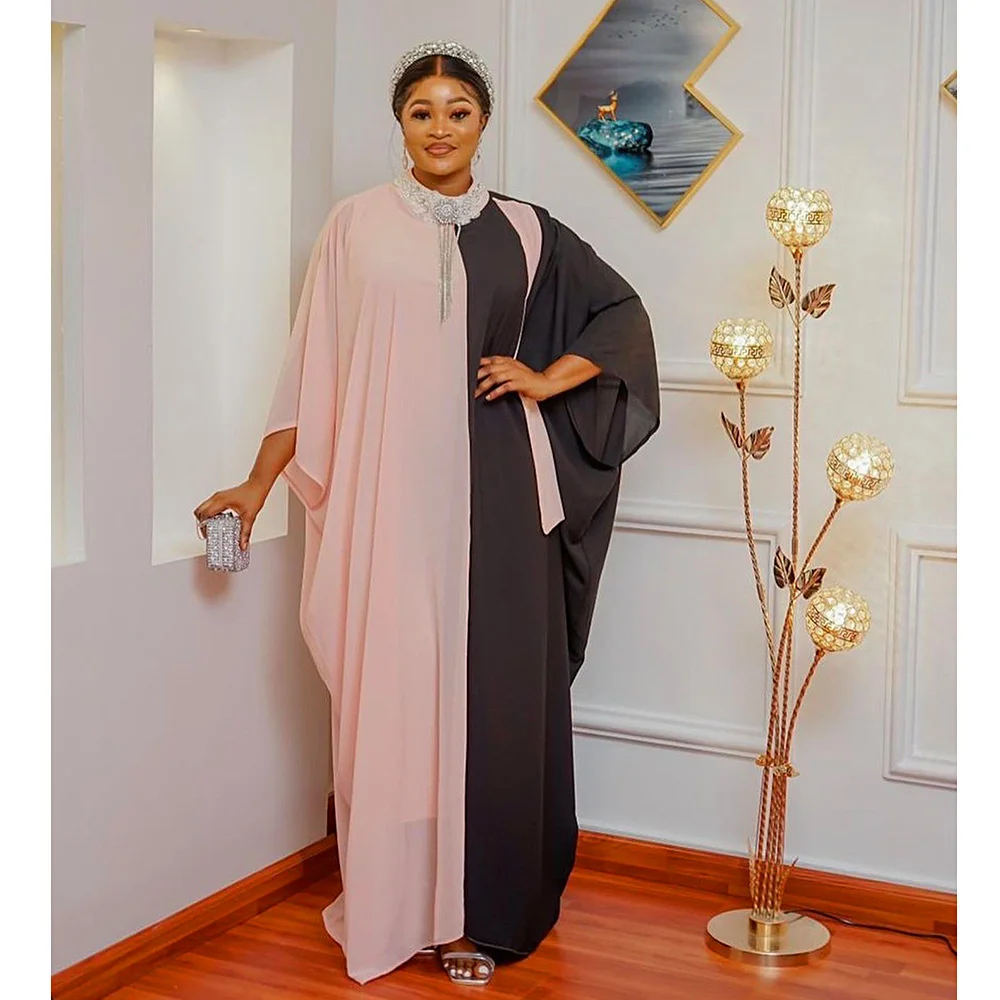 Plus Size Dress Women's 2023 New Autumn Loose Size Two Piece Dress+Tank Top Big Swing Color Match Long Large Female Clothes