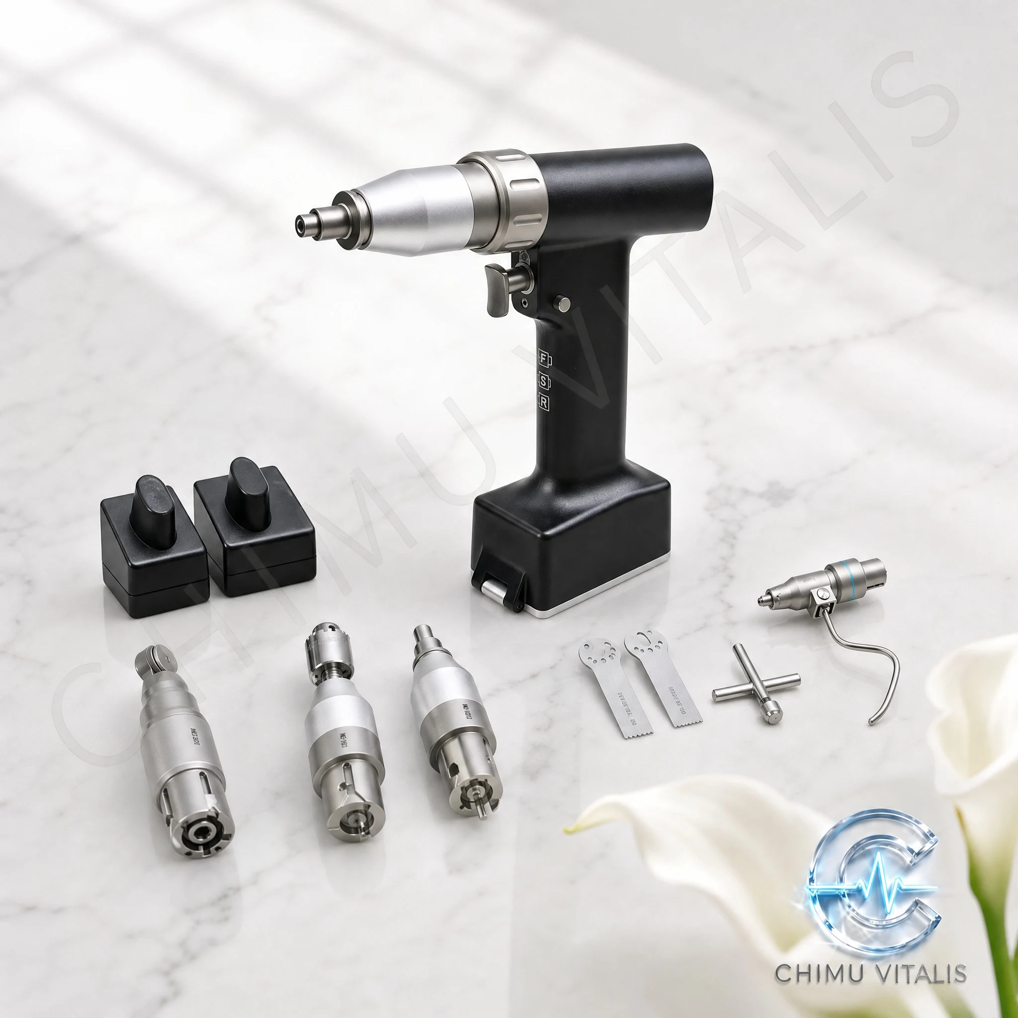 【CHIMU VITALIS】Multifunctional Electric Procedure Drill with Saw and Pin Attachments, Cordless Handpiece