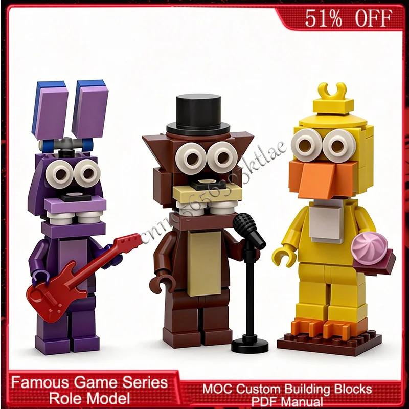 

640 деталей, популярная серия игровых персонажей, кукла-модель из ужастиков, MOC, настраиваемый модульный конструктор, DIY, игрушка для мальчиков, подарок на праздник