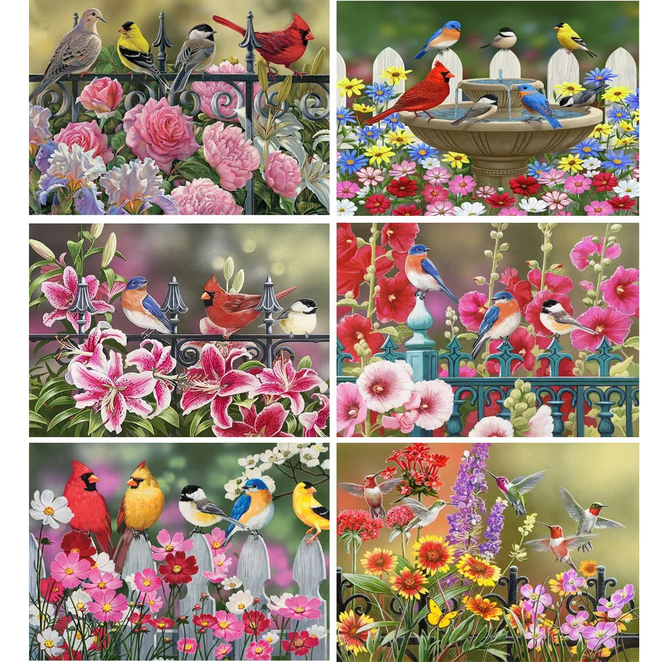 5D Diamond Painting Bird Animal Picture Rhinestones Embroidery Flower New Arrival Mosaic Cross Stitch Landscape Handmade Gift