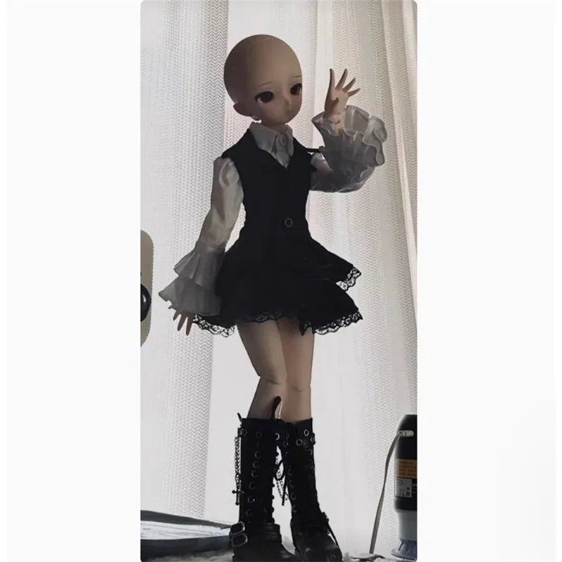 [Nur Kleidung] 1/3 1/4 1/6 Maßstab Vielseitiger ärmelloser Anzug mit Weste und Kleid für große BJD Actionfigur-Körper