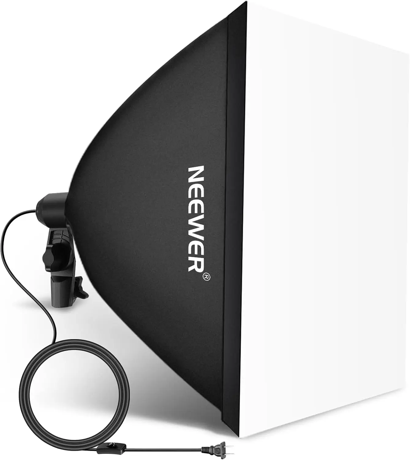 

24x24in/60x60cm Softbox with E26 Porcelain Socket/UL Certified Power Cord/White Diffuser/Stand Adapter, Durable Nylon Softbox