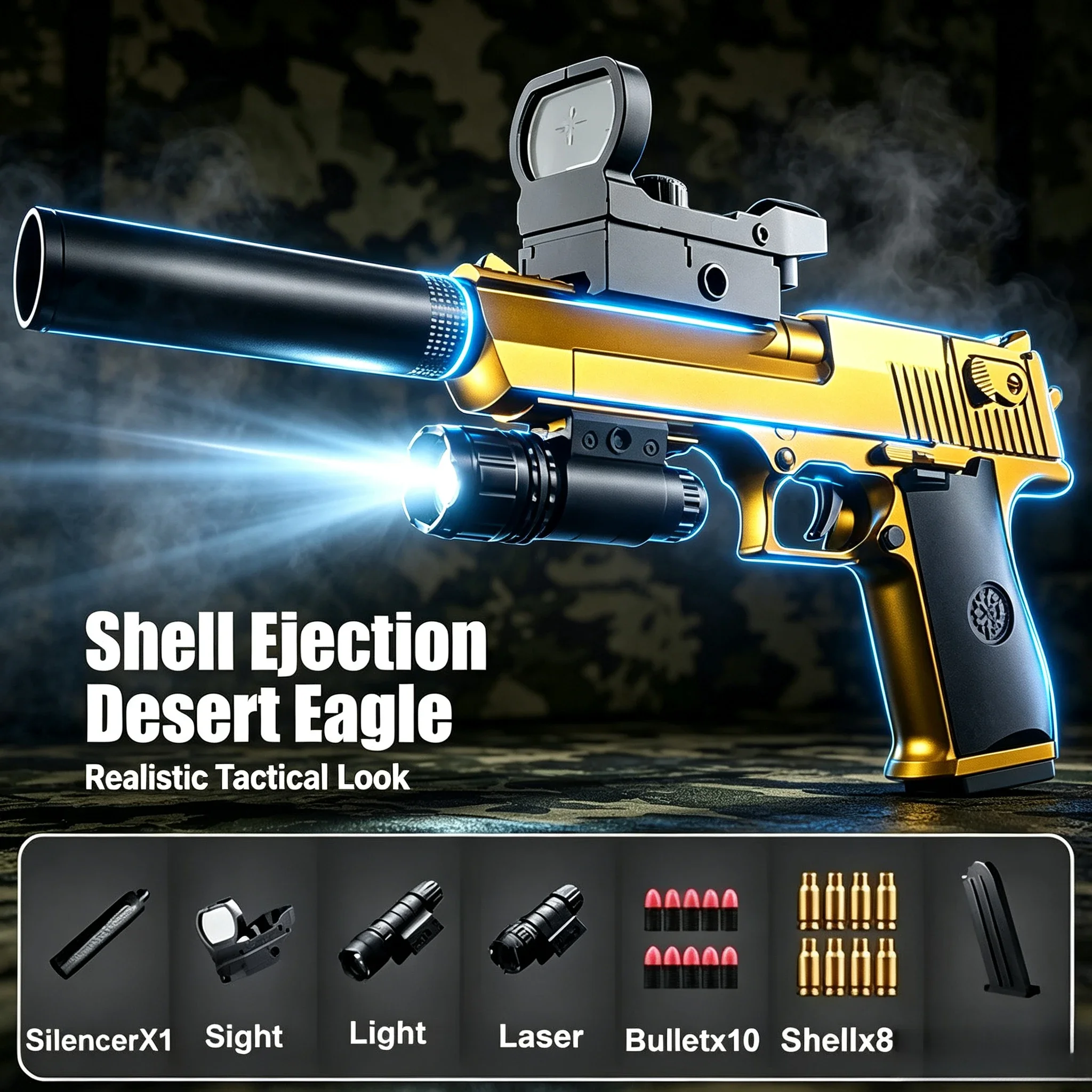 7D-Educational Toy Gun Shell Ejecting Toy Foam Soft Bullet Blaster for Kids Boys Adults Airsoft Pistol Children Birthday Gift