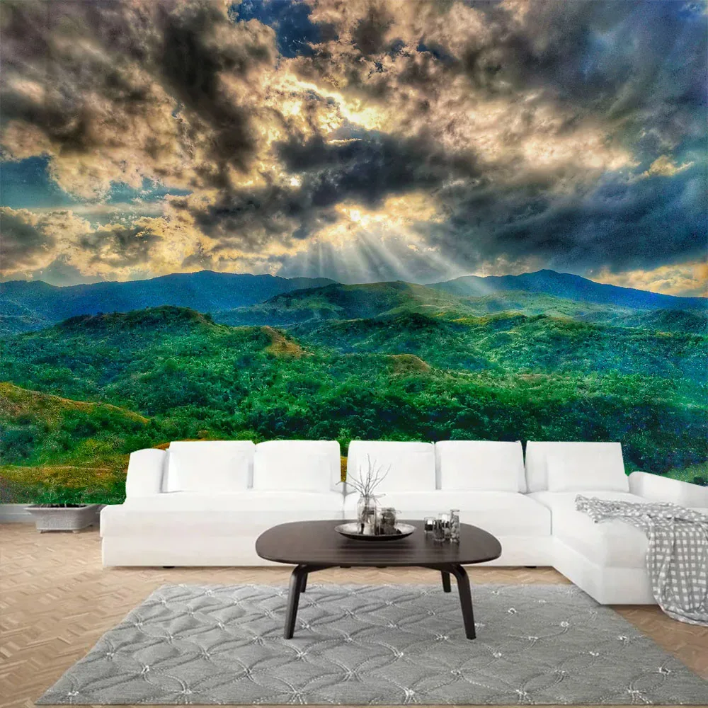 Multi-Size Multi-Pattern Natural Scenery Tapestry Mountain Wall Hanging for Living Room Home Decor Background Cloth