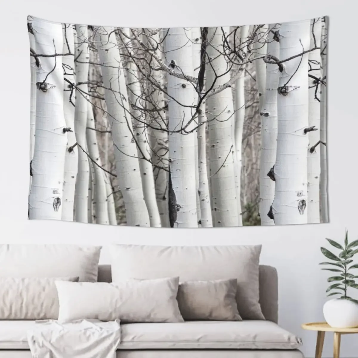 

Aspen Tree Trunks Pattern Tapestry Room Ornaments Room Decor Aesthetic Tapestry