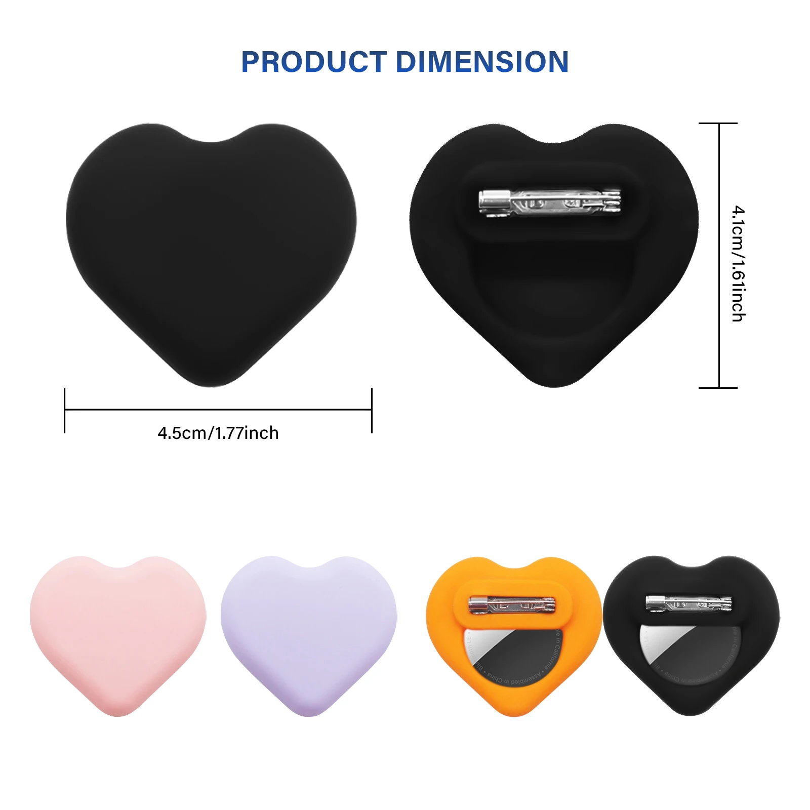 어린이를 위한 AirTag 숨겨진 홀더, 안전핀이 있는 실리콘 AirTag 케이스, 어린이, 노인, 수하물, 의류를 위한 추적기 분실 방지 커버