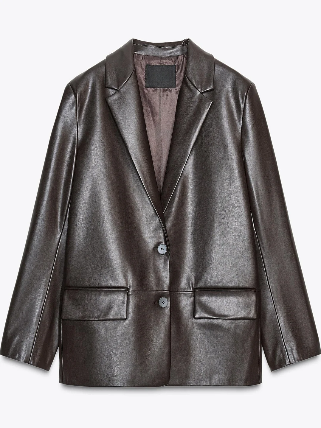 Abito dal taglio dritto effetto pelle Faionable Jaet da donna di fascia alta autunno nuovo arrivo chiusura con cerniera pendolari Sle Long Sve