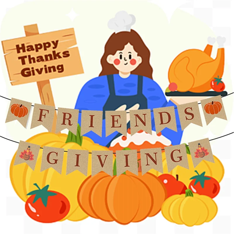 ABRB-1 шт. флаг с буквами, украшение на День Благодарения для украшения вечеринки на День Благодарения