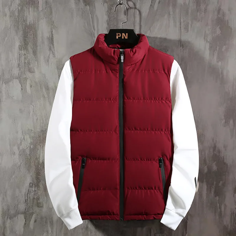 

Мужской зимний жилет, утепленная куртка без рукавов с воротником-стойкой, модный жилет, теплое хлопковое пальто для мужчин, модная повседневная уличная одежда