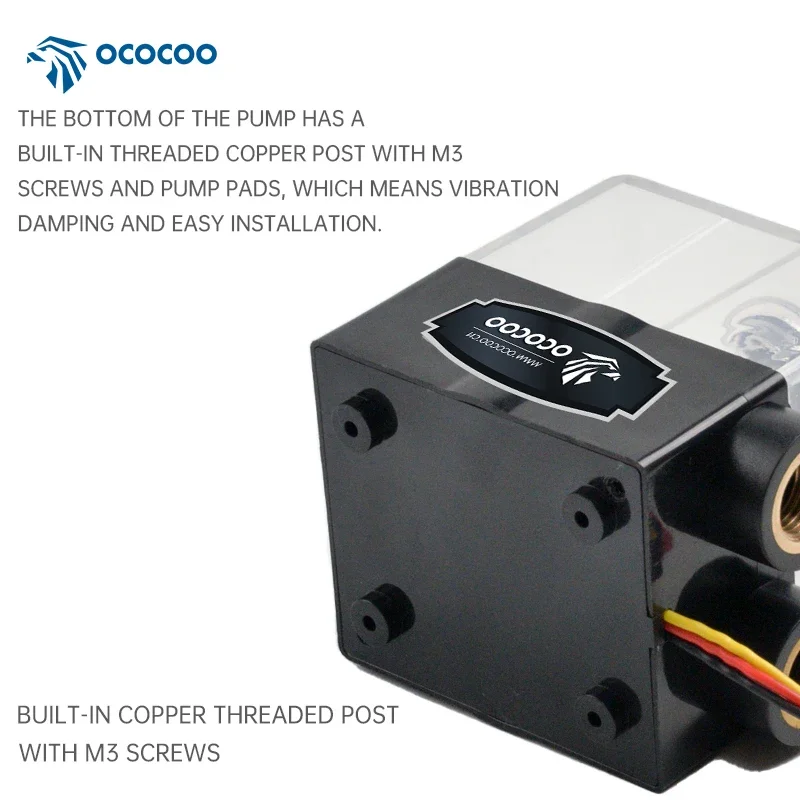 OCOCOO 600T water cooling pump DC12V brushless pump PWM Temperature Regulation liquid cooling pump 420L/H